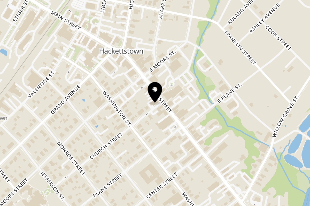 Map showing the location of TOPO on 218 Main St in Hackettstown